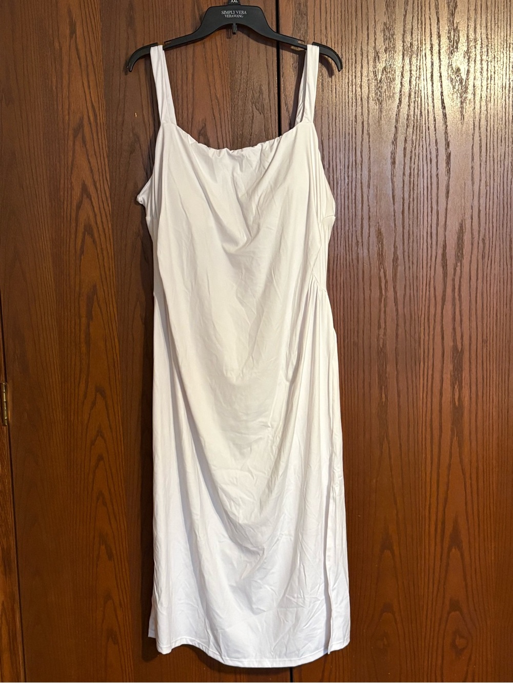 HALARA White Mid Dress 3X slit on side padded.
